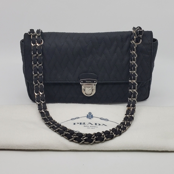 Prada Handbags - Prada Nylon Tessuto Impunture Quilted Flap